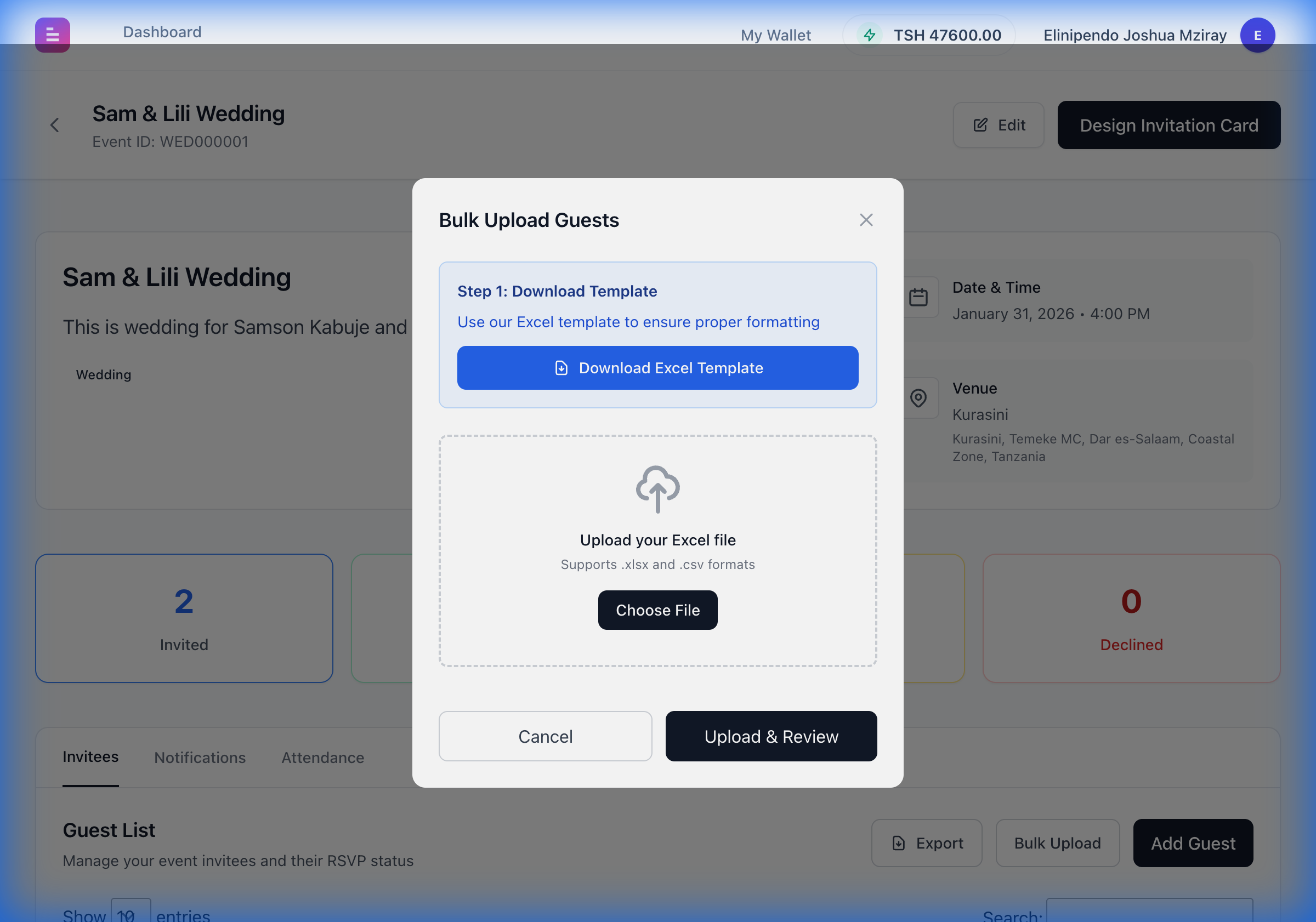 Bulk Import Interface