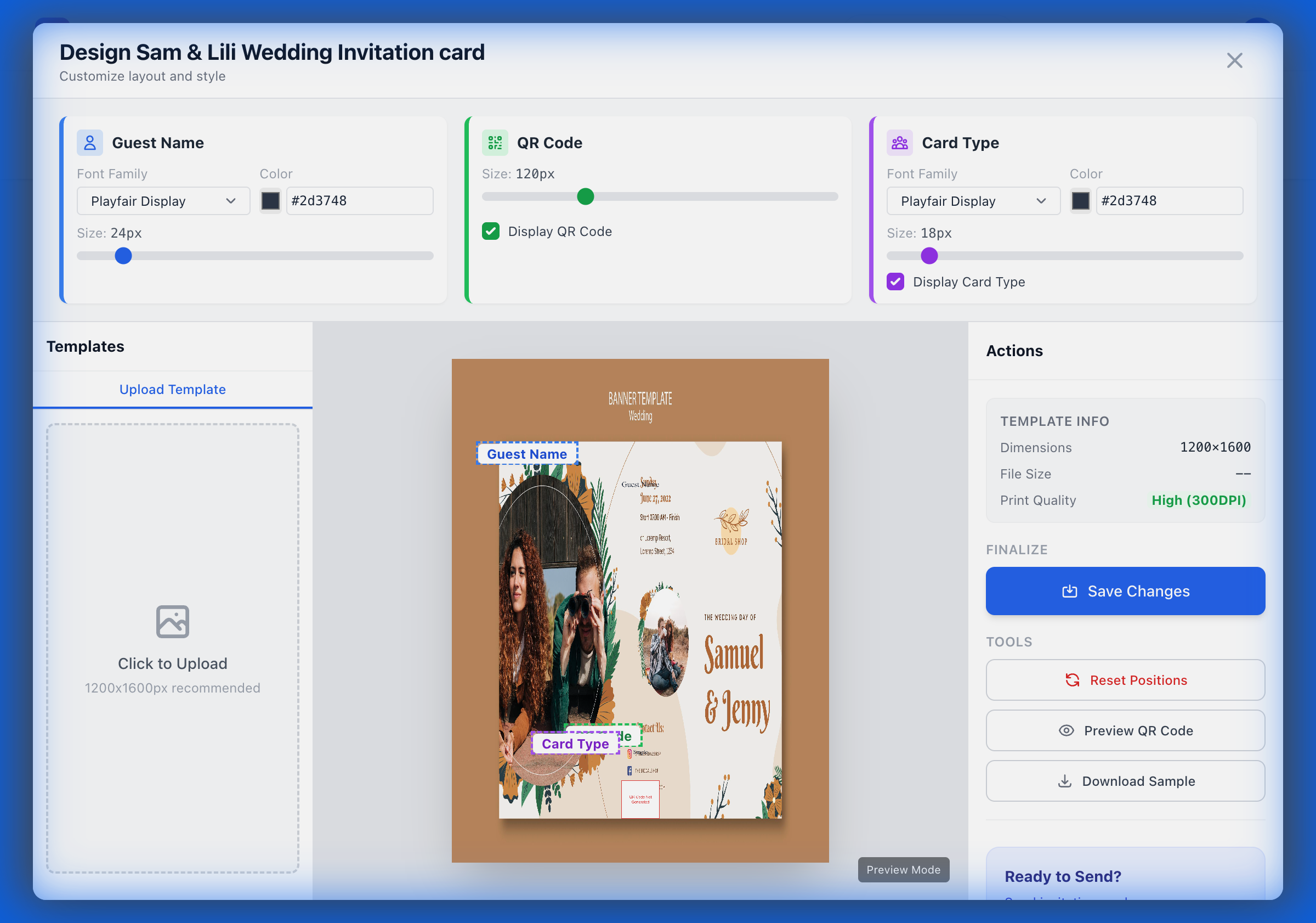 Card Design Interface